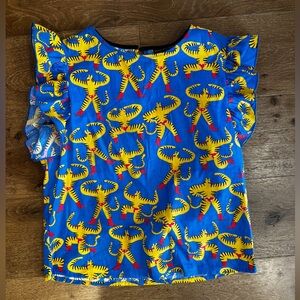 Nooworks Blue and Yellow Tiger Blouse